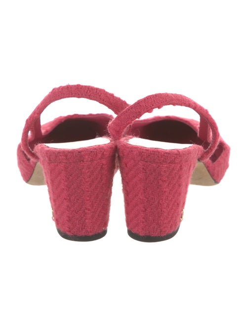 Chanel Interlocking CC Logo Tweed Slingback Pumps