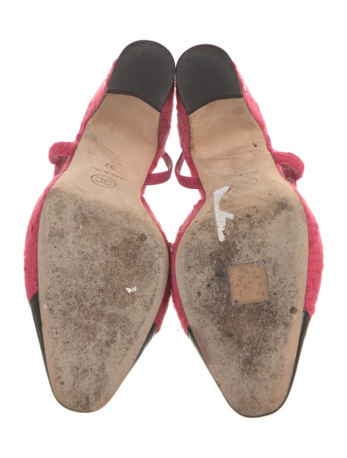 Chanel Interlocking CC Logo Tweed Slingback Pumps