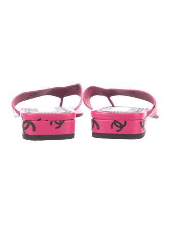 Chanel 2022 Interlocking CC Logo Flip Flops