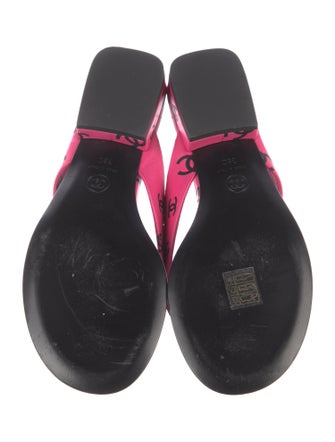 Chanel 2022 Interlocking CC Logo Flip Flops