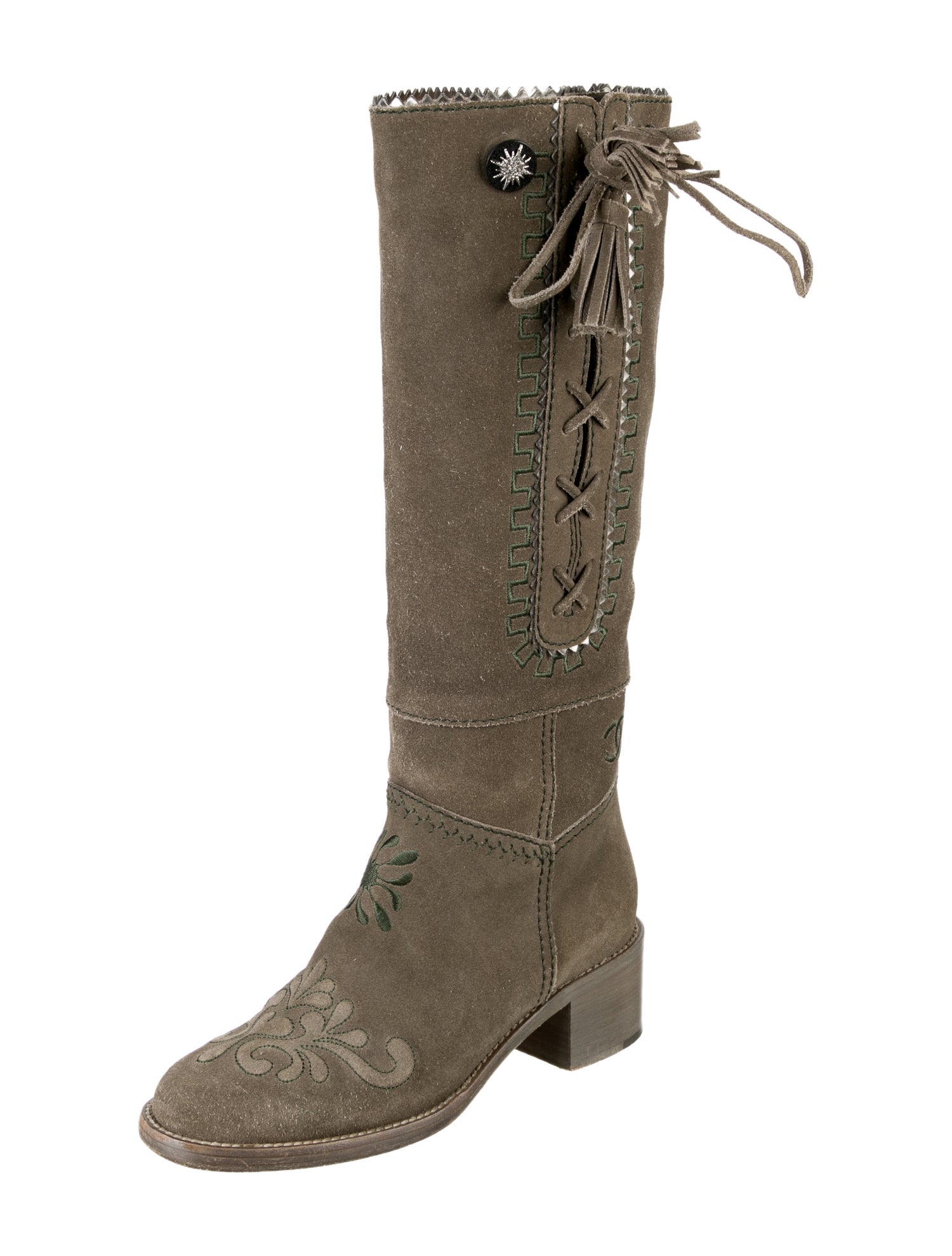 Chanel 2015 Interlocking CC Logo Riding Boots