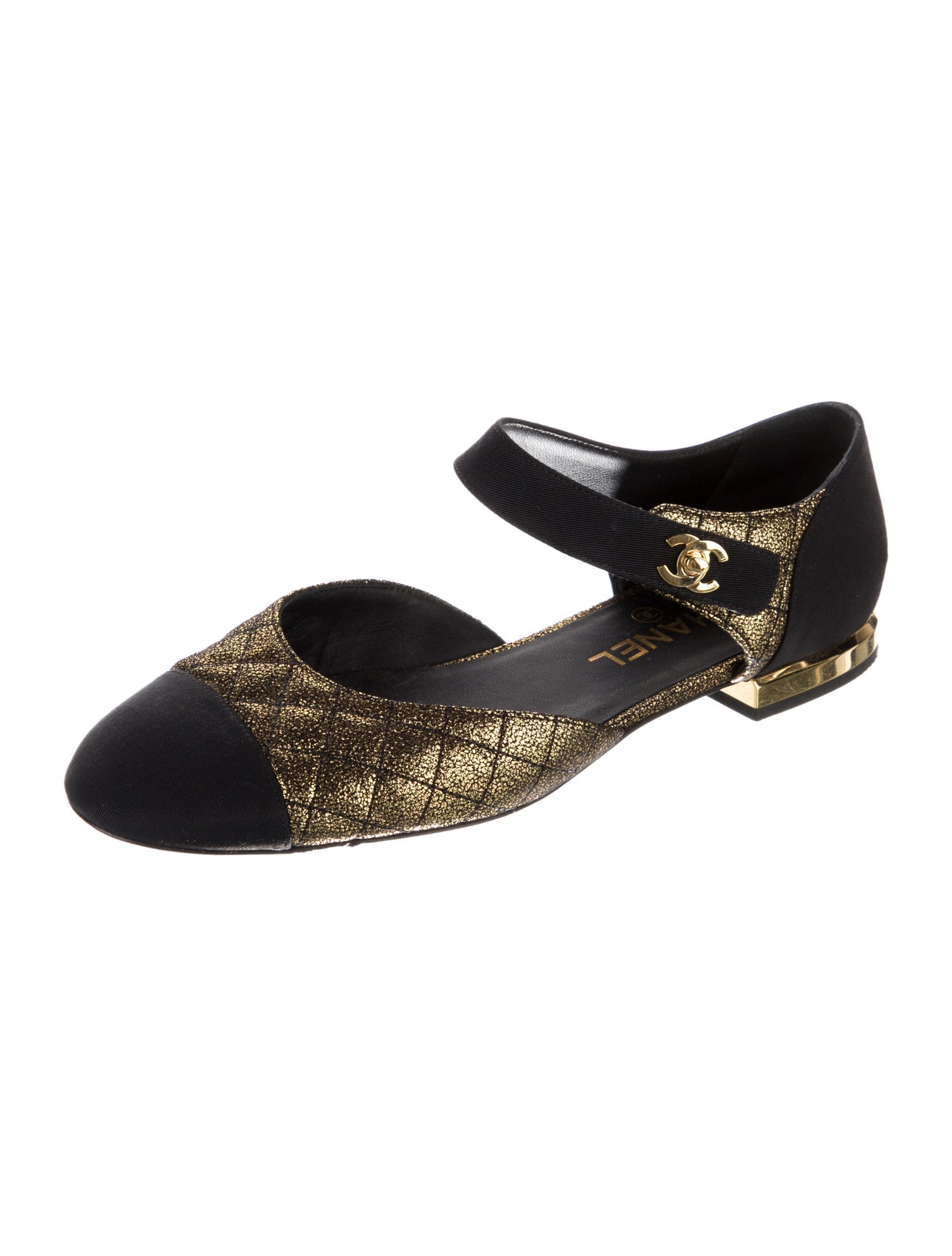 Chanel Interlocking CC Logo Calfskin Mary Jane Flats