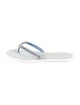 Chanel Interlocking CC Logo Denim Flip Flops