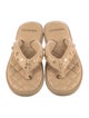 Chanel Interlocking CC Logo Leather Flip Flops