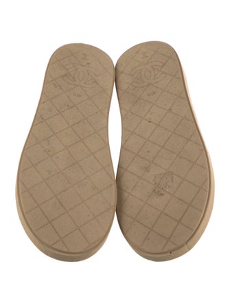 Chanel Interlocking CC Logo Leather Flip Flops