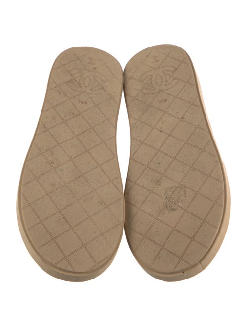 Chanel Interlocking CC Logo Leather Flip Flops