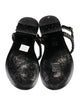 Chanel Interlocking CC Logo Lambskin T-Strap Sandals