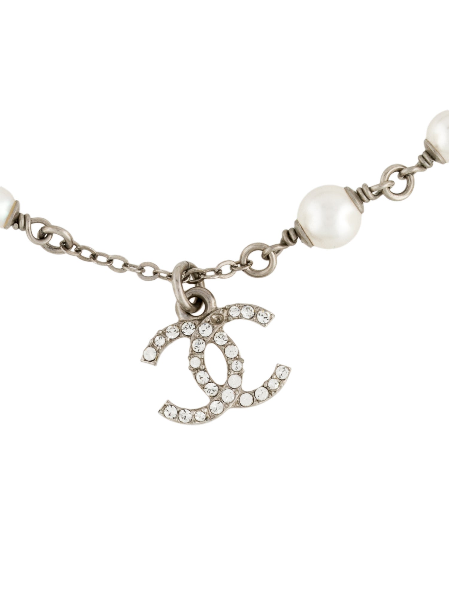 Chanel 2020 Faux Pearl & Strass CC Charm Bracelet