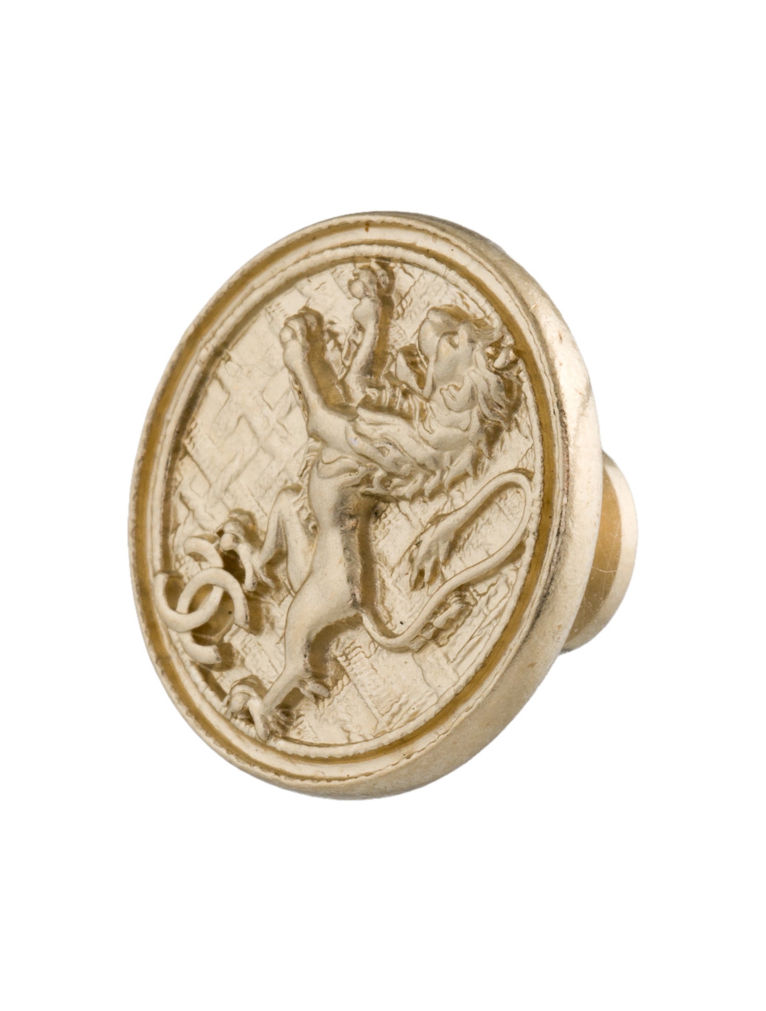 Chanel CC Lion Lapel Pin