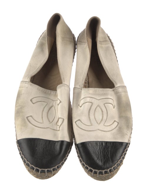 Chanel Interlocking CC Logo Leather Espadrilles