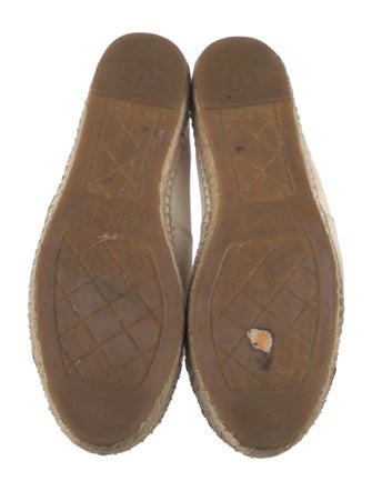 Chanel Interlocking CC Logo Leather Espadrilles