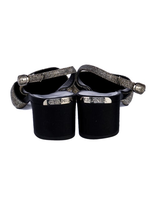 Chanel Interlocking CC Logo Glitter Accents Slingback Pumps