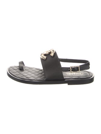 Chanel 2019 Interlocking CC Logo Slingback Sandals