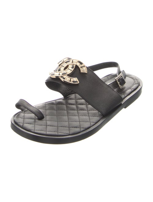 Chanel 2019 Interlocking CC Logo Slingback Sandals