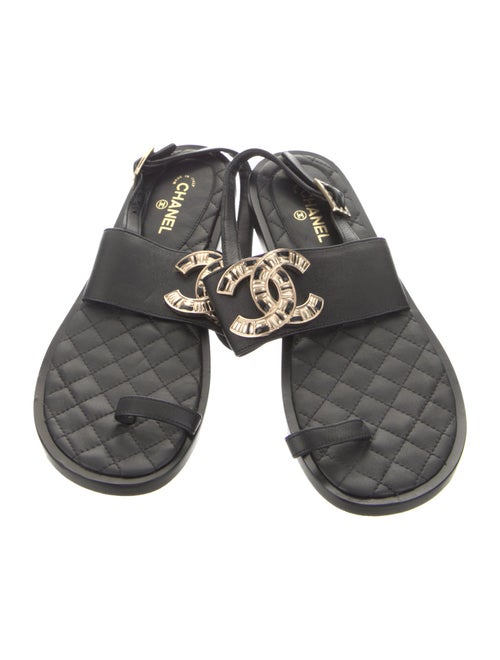 Chanel 2019 Interlocking CC Logo Slingback Sandals
