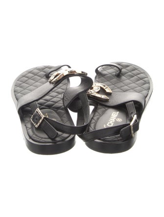 Chanel 2019 Interlocking CC Logo Slingback Sandals