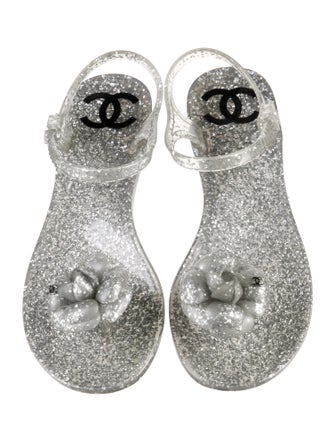 Chanel Interlocking CC Logo Rubber Sandals