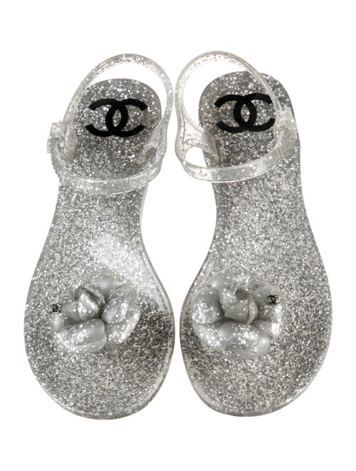 Chanel Interlocking CC Logo Rubber Sandals