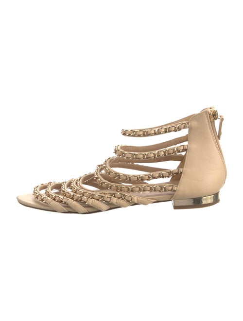 Chanel Interlocking CC Logo Suede Gladiator Sandals