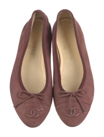 Chanel Interlocking CC Logo Suede Ballet Flats