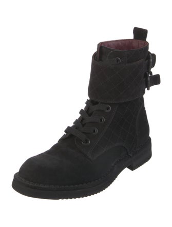 Chanel 2014 Interlocking CC Logo Combat Boots