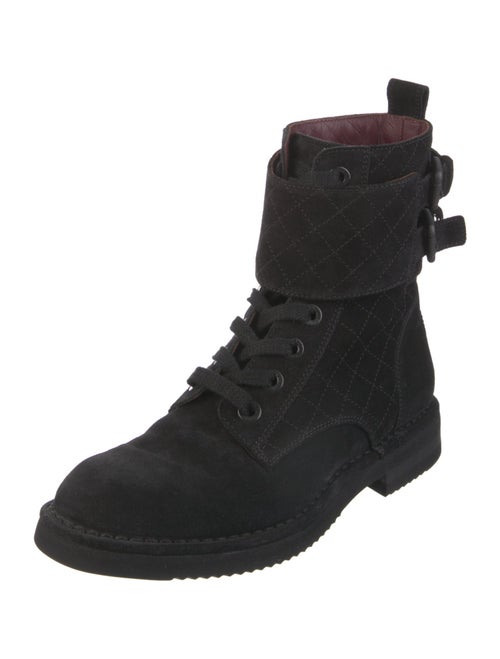 Chanel 2014 Interlocking CC Logo Combat Boots