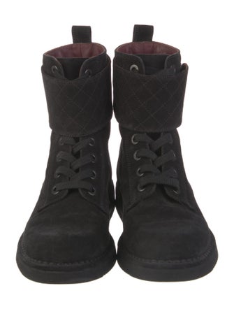 Chanel 2014 Interlocking CC Logo Combat Boots