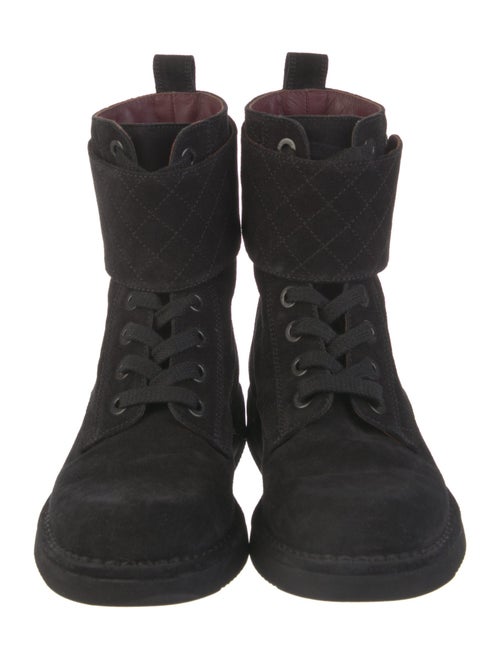 Chanel 2014 Interlocking CC Logo Combat Boots