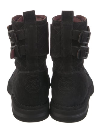 Chanel 2014 Interlocking CC Logo Combat Boots