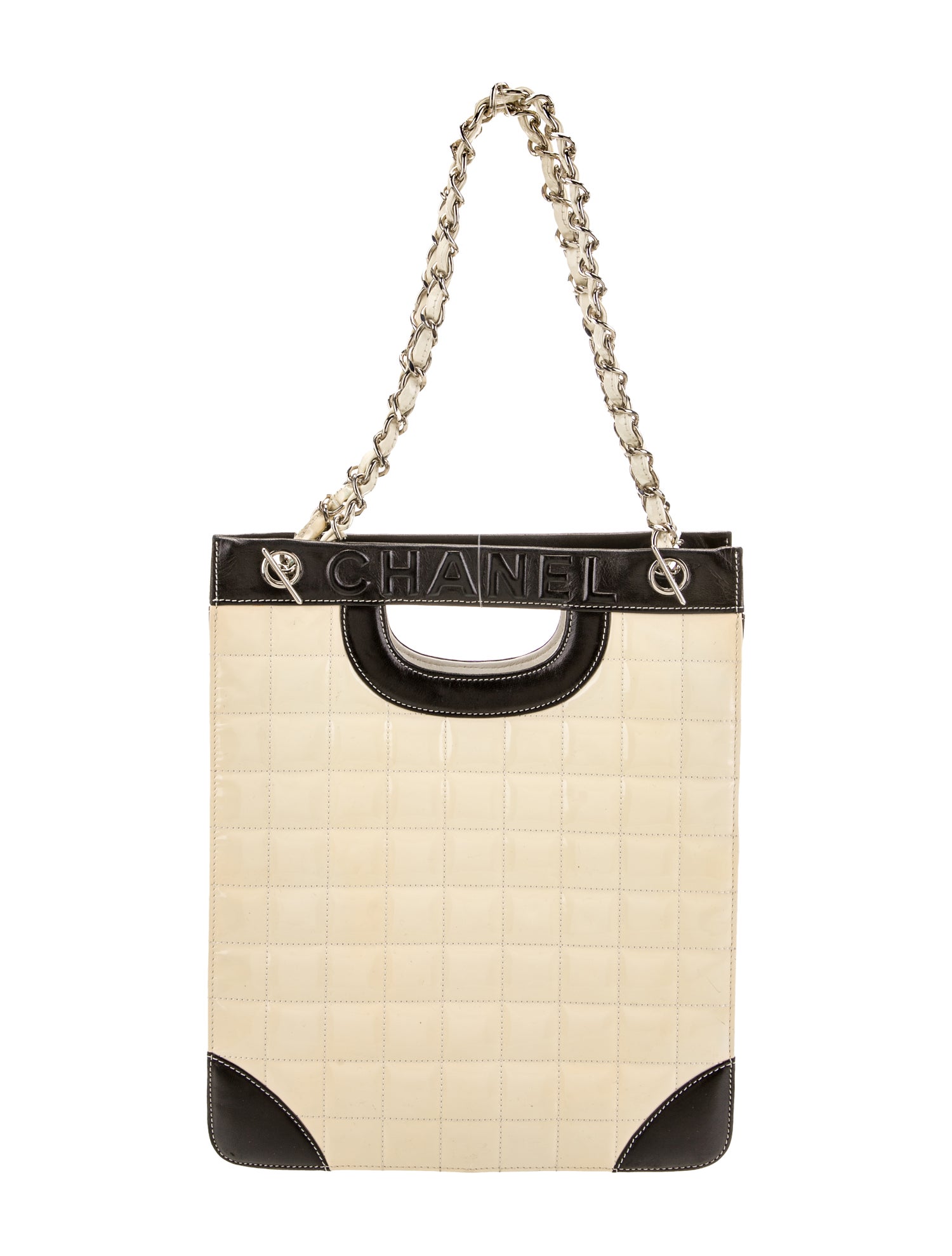 Chanel Patent Chocolate Bar Tote