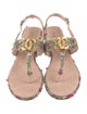 Chanel 2021 Interlocking CC Logo T-Strap Sandals