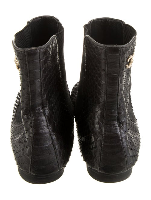 Chanel Interlocking CC Logo Python Chelsea Boots