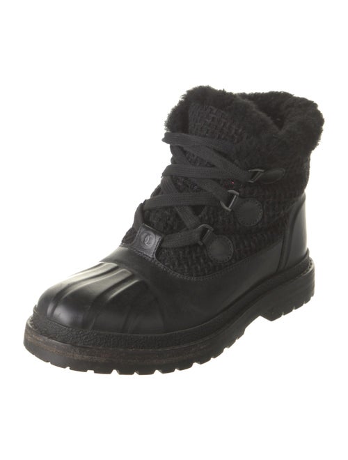 Chanel Interlocking CC Logo Leather Lace-Up Boots