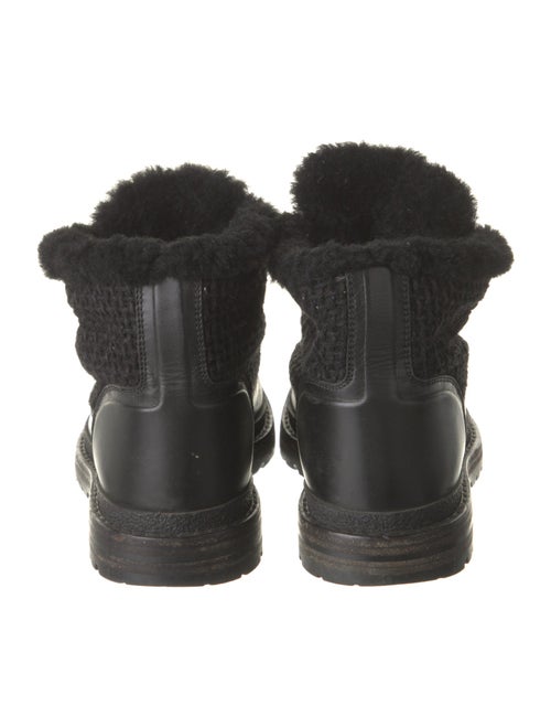 Chanel Interlocking CC Logo Leather Lace-Up Boots