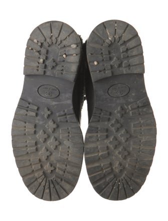 Chanel Interlocking CC Logo Leather Lace-Up Boots