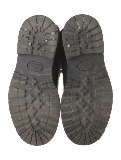 Chanel Interlocking CC Logo Leather Lace-Up Boots