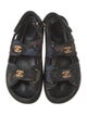 Chanel Interlocking CC Logo Denim Slingback Sandals
