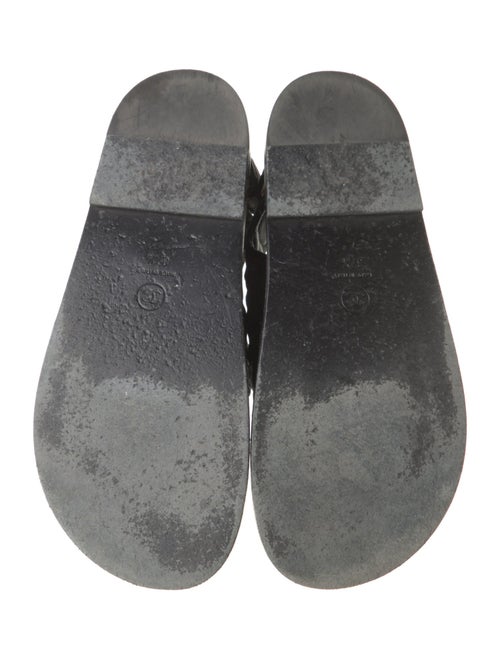 Chanel Interlocking CC Logo Denim Slingback Sandals