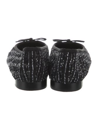 Chanel Interlocking CC Logo Tweed Ballet Flats