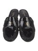 Chanel Interlocking CC Logo Patent Leather Mules