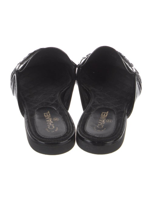 Chanel Interlocking CC Logo Patent Leather Mules