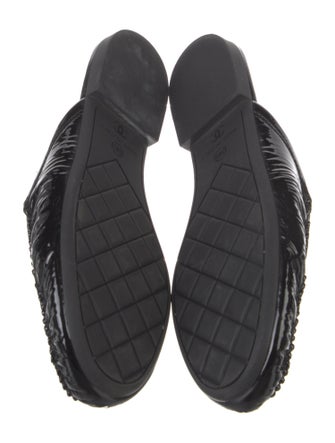 Chanel Interlocking CC Logo Patent Leather Mules