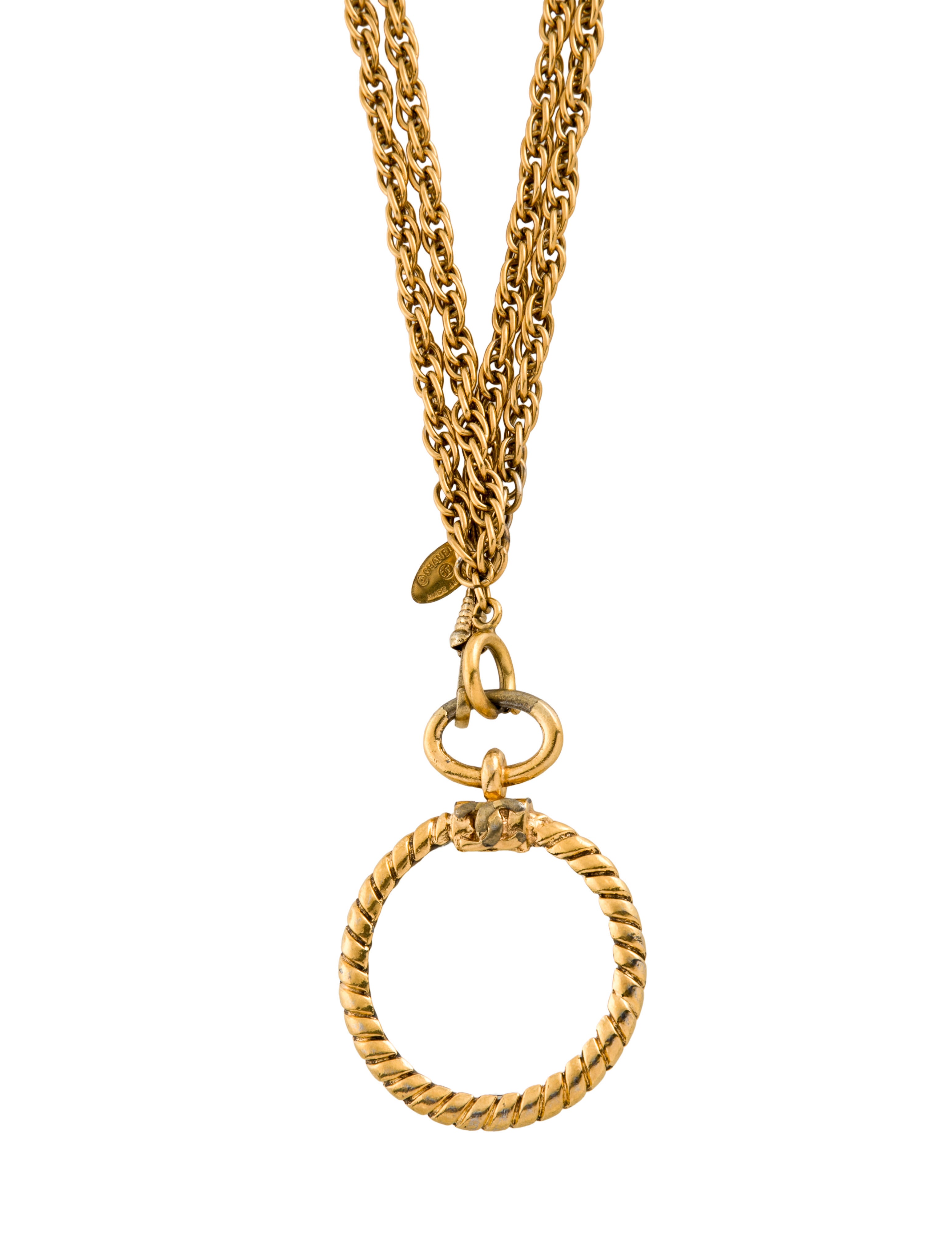 Chanel Vintage Magnifying Glass Pendant Necklace