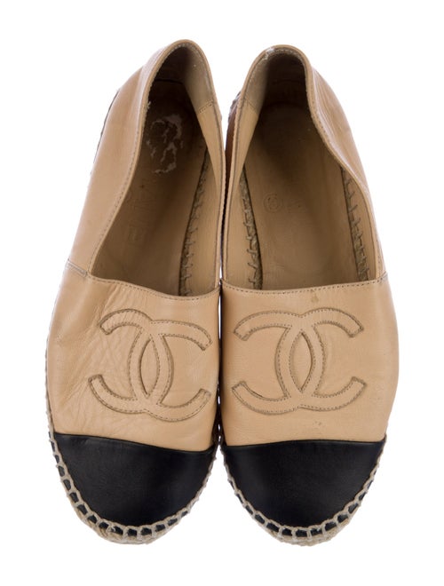 Chanel Interlocking CC Logo Leather Espadrilles