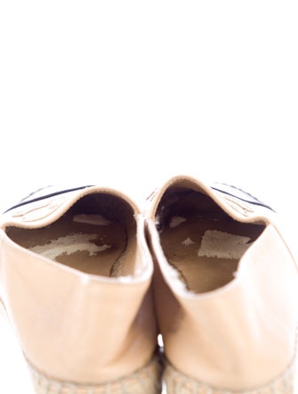 Chanel Interlocking CC Logo Leather Espadrilles