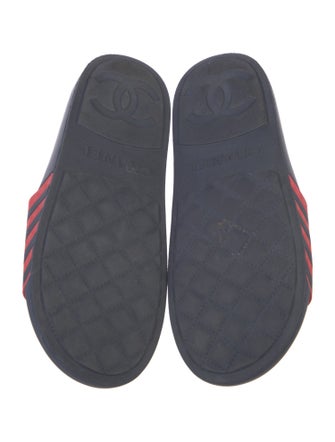 Chanel Interlocking CC Logo Rubber Slides