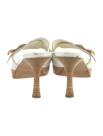 Chanel Interlocking CC Logo Leather Slides