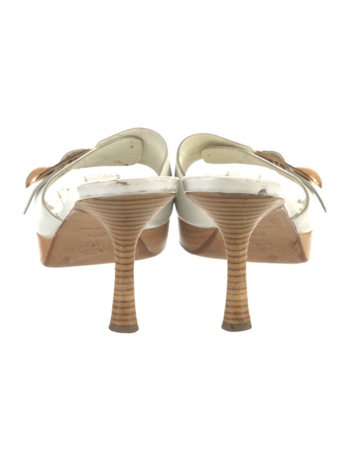 Chanel Interlocking CC Logo Leather Slides