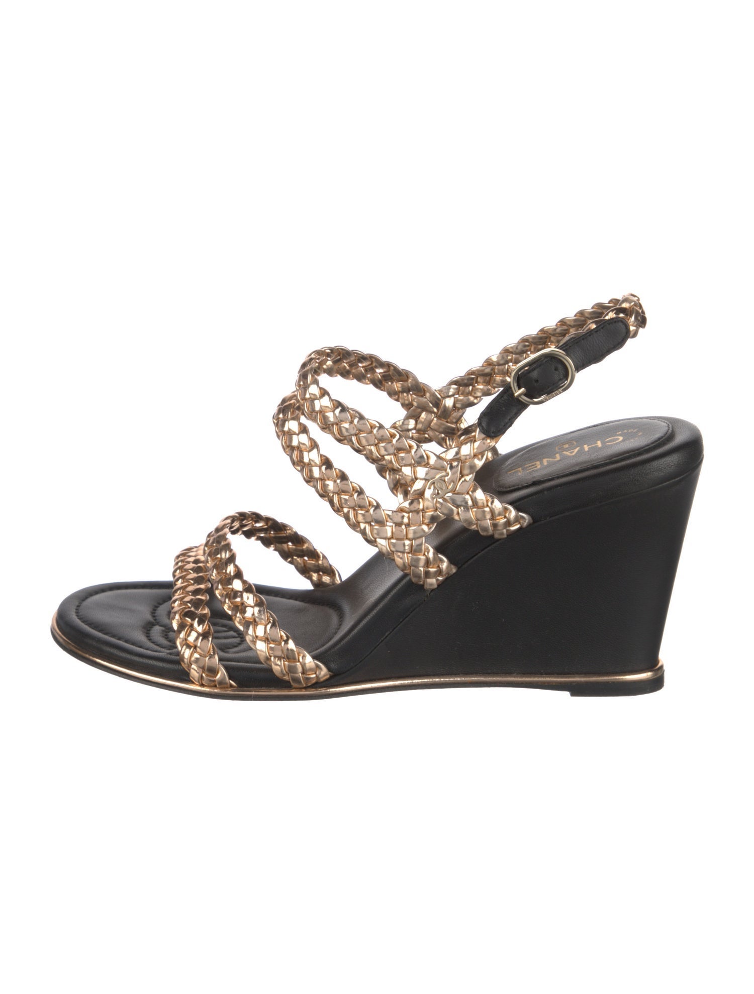 Chanel 2017 Interlocking CC Logo Slingback Sandals