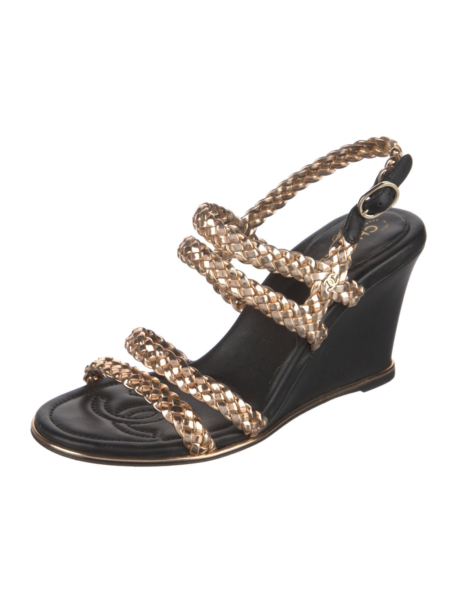 Chanel 2017 Interlocking CC Logo Slingback Sandals